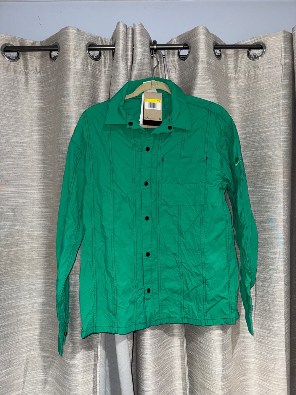 Nike Sportswear Tech Pack Woven Long Sleeve Shirt in Green Men's Small - NEW